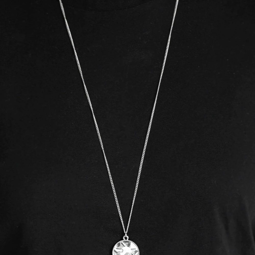 Paparazzi Elegant Silvwr With White Lanyard - Picture 1 of 3